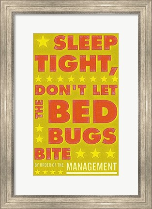 Framed Sleep Tight, Don&#39;t Let the Bedbugs Bite (green &amp; orange) Print