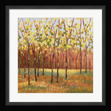 Framed Yellow and Green Trees (center) Print