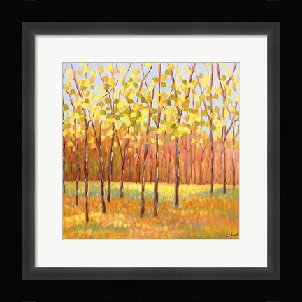 Framed Yellow and Green Trees (center) Print