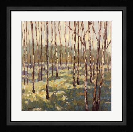 Framed Trees in Blue Green Print