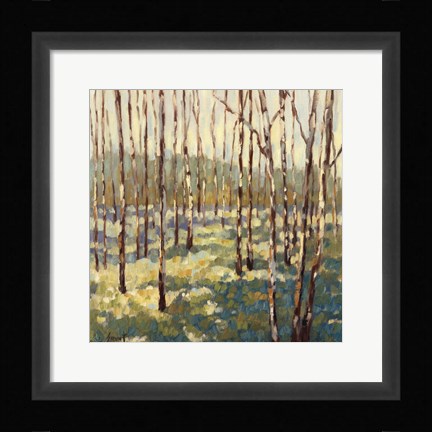 Framed Trees in Blue Green Print