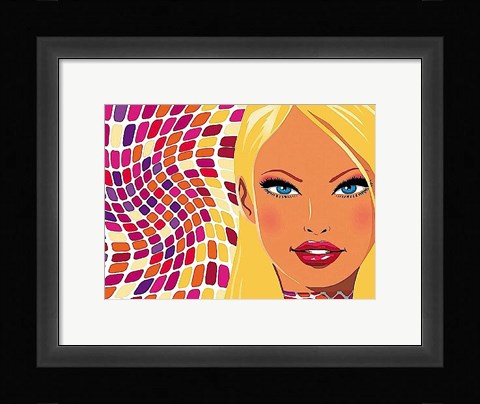 Framed Retro Cubes Print