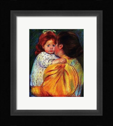 Framed Maternal Kiss 1896 Print