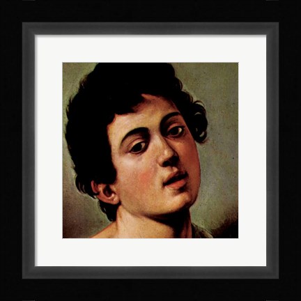 Framed Boy with a Basket of Fruit (detail) Print