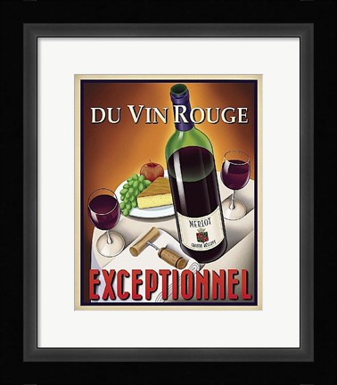 Framed Du Vin Rouge Exceptionnel Print