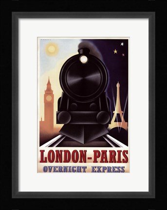 Framed London-Paris Overnight Express Print