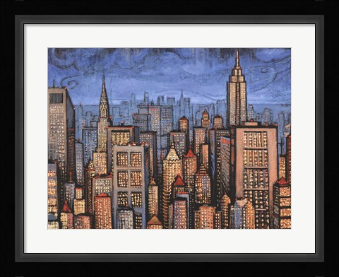Framed Twilight Skyline Print