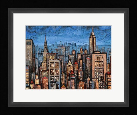 Framed Twilight Skyline Print