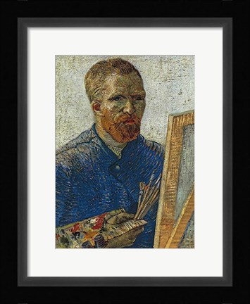 Framed Self Portrait in Front of Easel Print