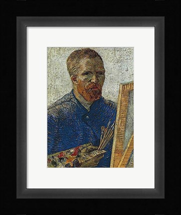 Framed Self Portrait in Front of Easel Print