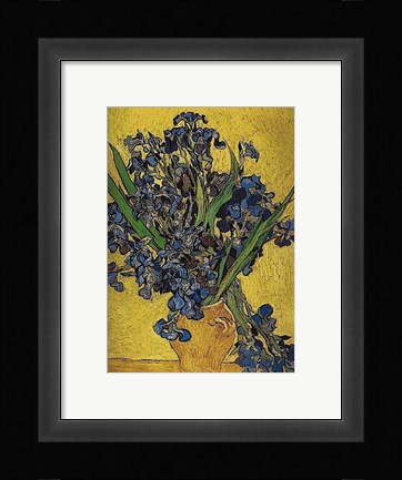 Framed Irises in Vase Print