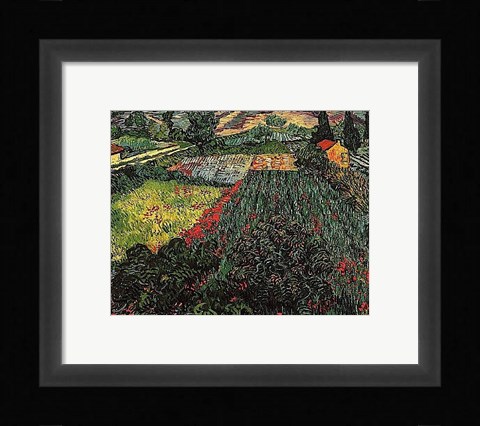 Framed Field of Poppies, Saint-Remy, c. 1889 Print