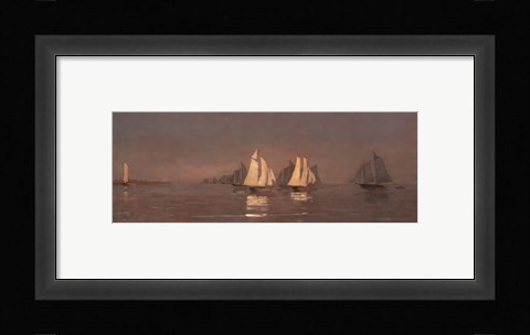 Framed Gloucester, Mackerel Fleet at Dawn, 1884 Print