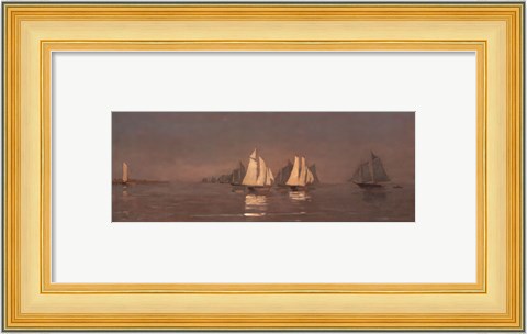 Framed Gloucester, Mackerel Fleet at Dawn, 1884 Print