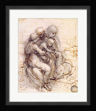 Framed Virgin and Child with St. Anne Print