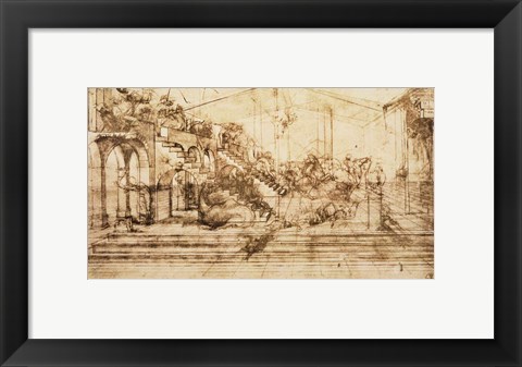 Framed Perspective Study for the Background of The Adoration of the Magi Print