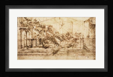 Framed Perspective Study for the Background of The Adoration of the Magi Print