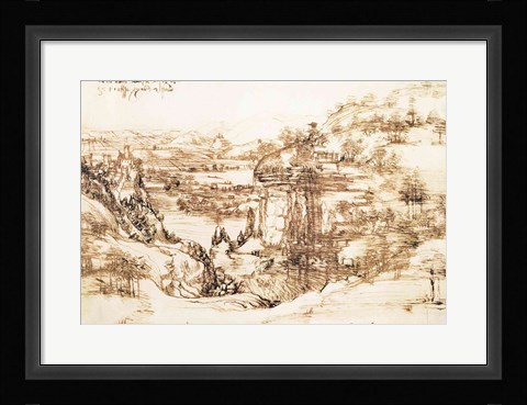 Framed Arno Landscape, 5th August, 1473 Print