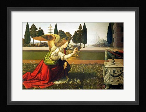 Framed Angel Gabriel, from the Annunciation, 1472-75 Print