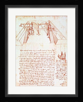 Framed Pulley System for the Construction of a Staircase Print