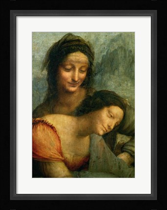 Framed Detail of the Virgin and St. Anne from The Virgin and Child with St. Anne Print