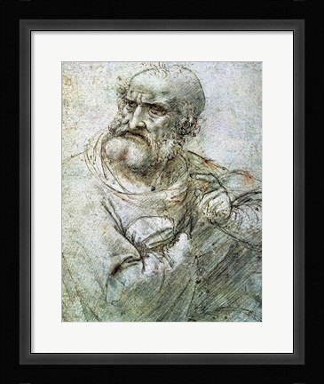 Framed Study for an Apostle from The Last Supper, c.1495 Print