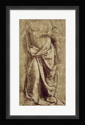Framed Drapery Study for a Standing Figure Seen from the Front Print