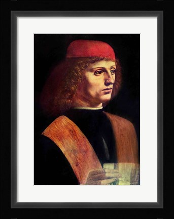 Framed Portrait of a Musician, c.1485 Print
