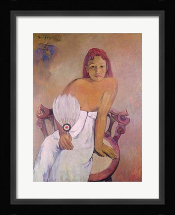 Framed Girl with fan, 1902 Print