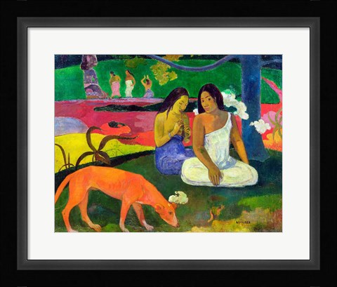 Framed Arearea (The Red Dog), 1892 Print