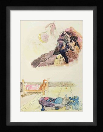 Framed Page from 'Noa Noa', 1893-94 Print
