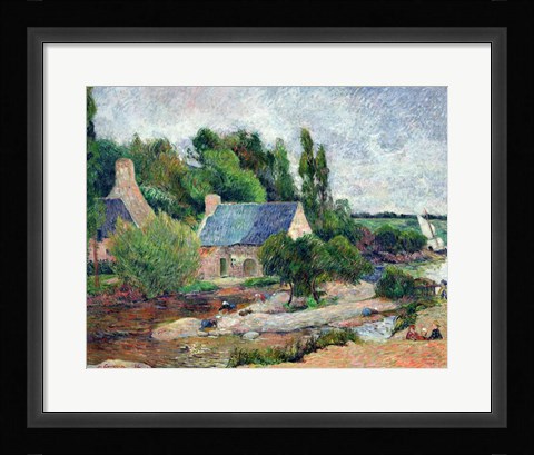 Framed Washerwomen at Pont-Aven, 1886 Print