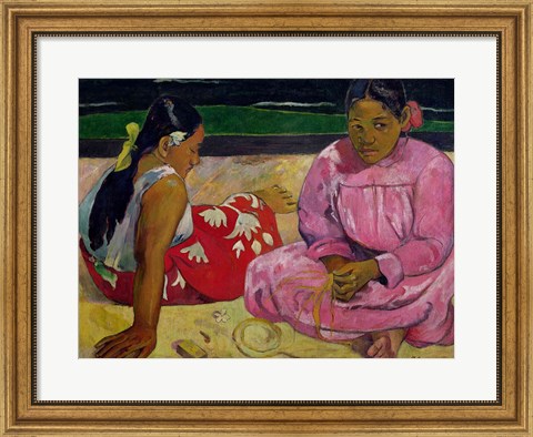 Framed Women of Tahiti, On the Beach, 1891 Print