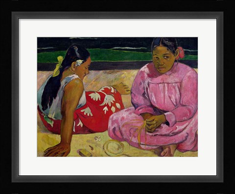 Framed Women of Tahiti, On the Beach, 1891 Print