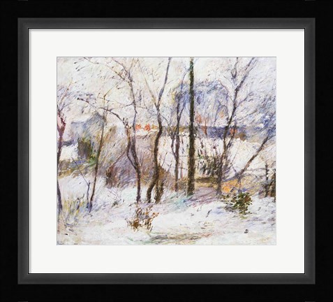 Framed Garden under Snow, 1879 Print