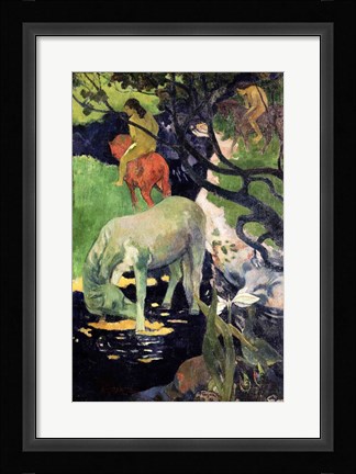 Framed White Horse, 1898 Print