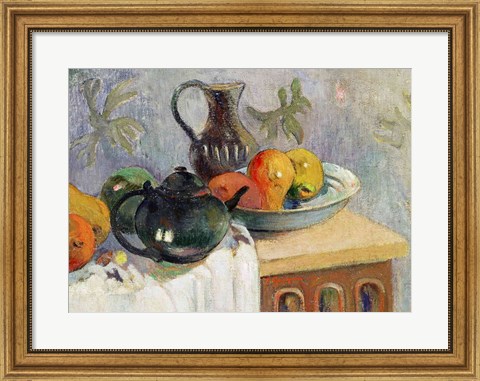Framed Teiera, Brocca e Frutta, 1899 Print