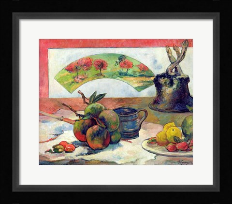 Framed Still Life with a Fan, c.1889 Print