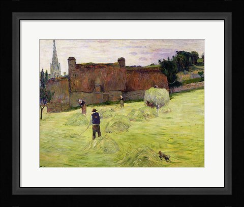 Framed Haymaking in Brittany, 1888 Print