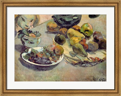 Framed Still Life with Fruit, 1888 Print