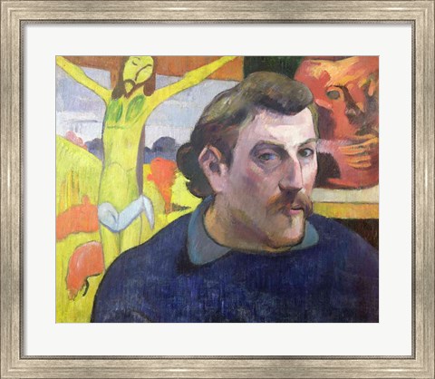 Framed Self Portrait with the Yellow Christ, 1890 Print