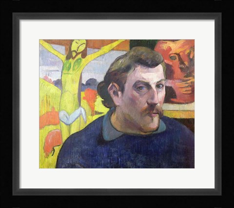 Framed Self Portrait with the Yellow Christ, 1890 Print