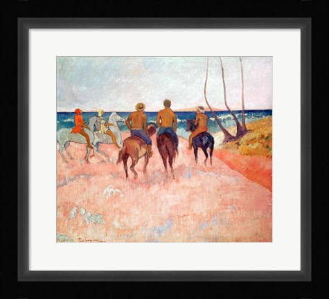 Framed Horseman on the Beach Print
