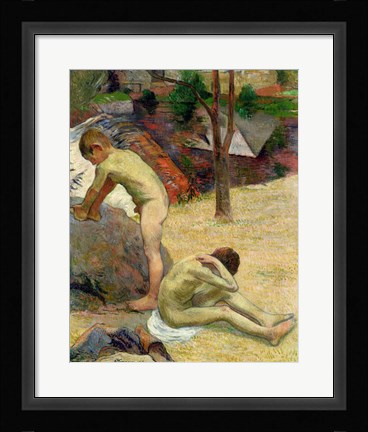 Framed Breton Boys Bathing, 1888 Print