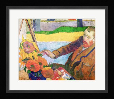 Framed Van Gogh painting Sunflowers, 1888 Print