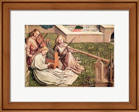 Framed Fountain of Grace, detail of three angel musicians Print