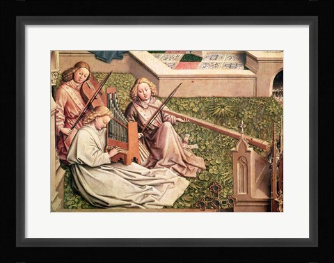 Framed Fountain of Grace, detail of three angel musicians Print