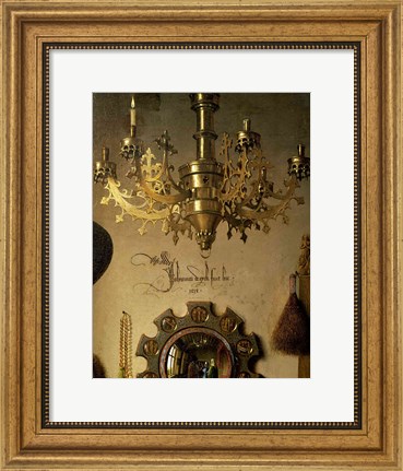 Framed Arnolfini Marriage (chandelier detail) Print