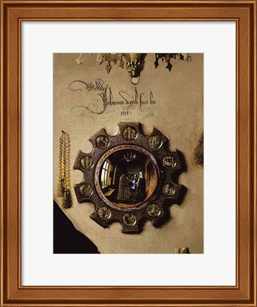 Framed Arnolfini Marriage (mirror detail) Print