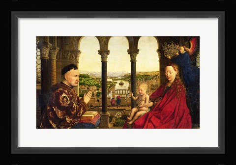 Framed Rolin Madonna - Panel Print